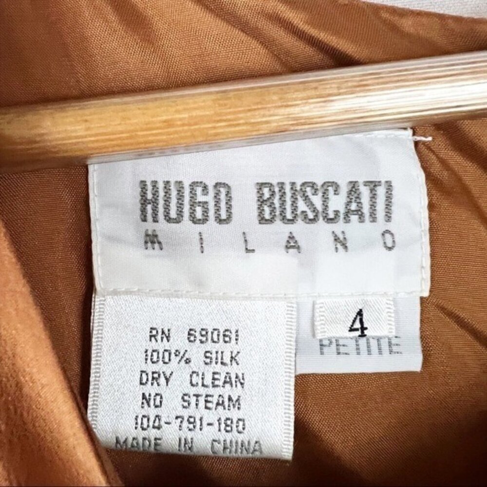 Vintage Hugo Buscati Milano Sheath Sleeveless Dress‎ 100% Silk 4 Minimalist - Picture 3 of 4